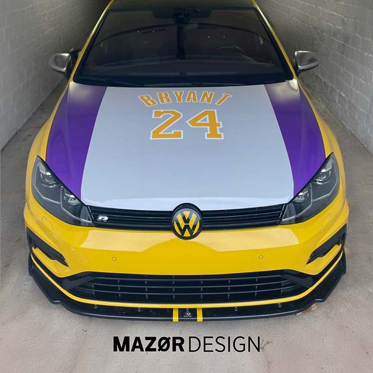 VW Golf 7 Facelift - Emblem Vorne & Hinten Schwarz Glanz Ginstergelb