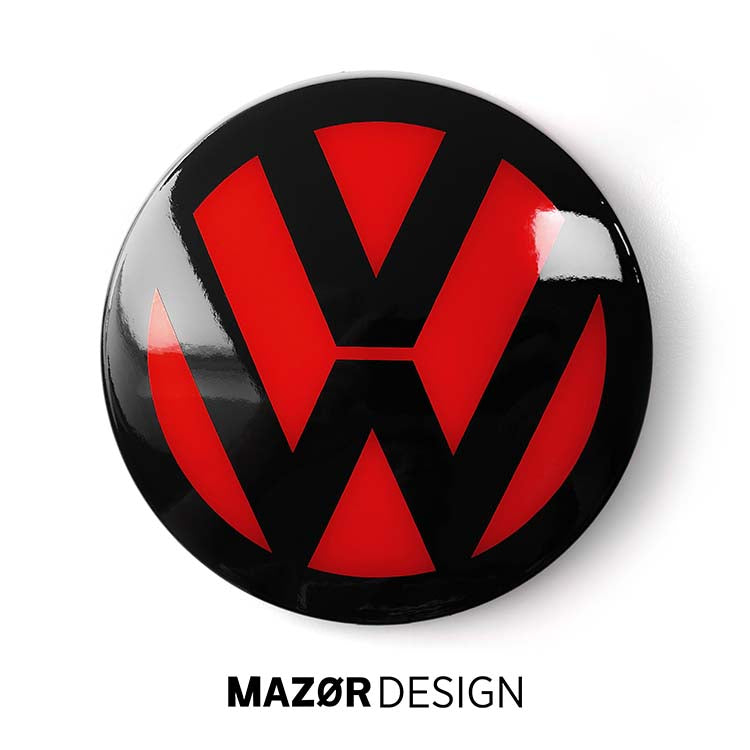 VW Golf 7 Facelift - Emblem Vorne & Hinten Schwarz Rot