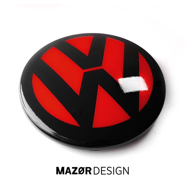 VW Golf 7 Facelift - Emblem Vorne Schwarz Glanz Rot