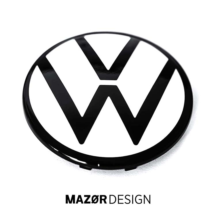 VW Golf 7 Facelift - Golf 8 Look Emblem Vorne Schwarz Glanz Weiß
