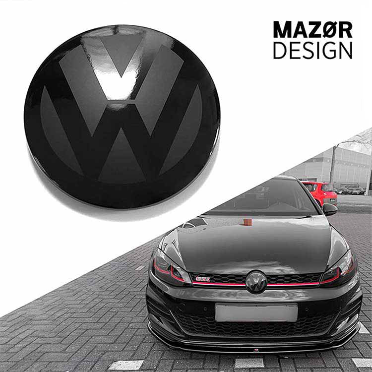 VW Golf 7 Facelift - Emblem Vorne Schwarz Glanz