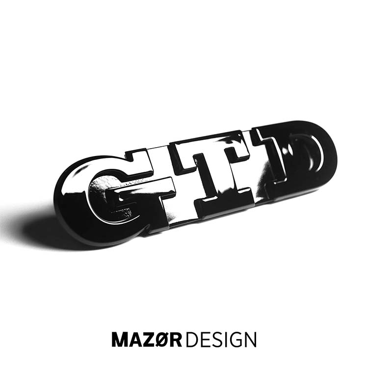 VW Golf 7 - GTD Emblem Vorne Schwarz Glanz