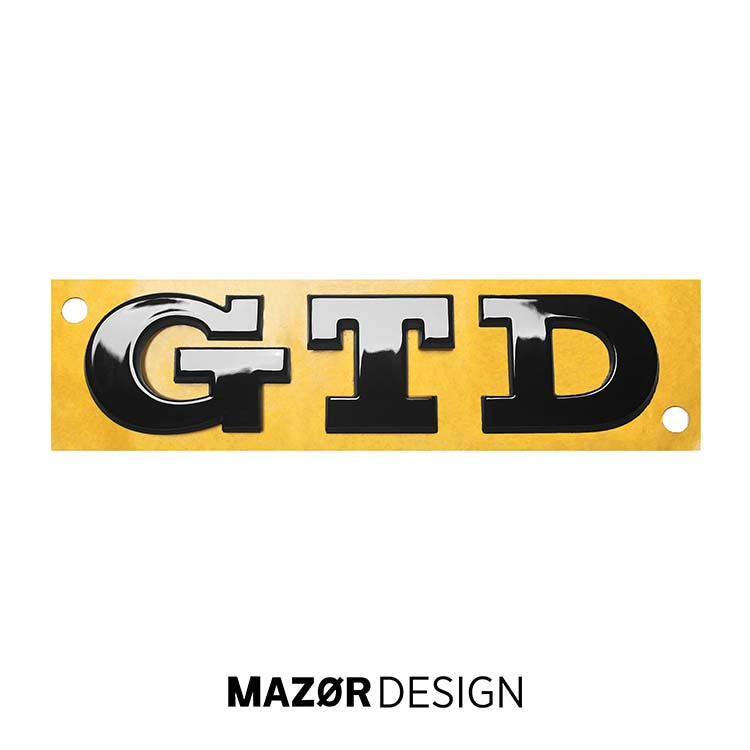 VW Golf 7 - GTD Emblem Hinten Schwarz Glanz