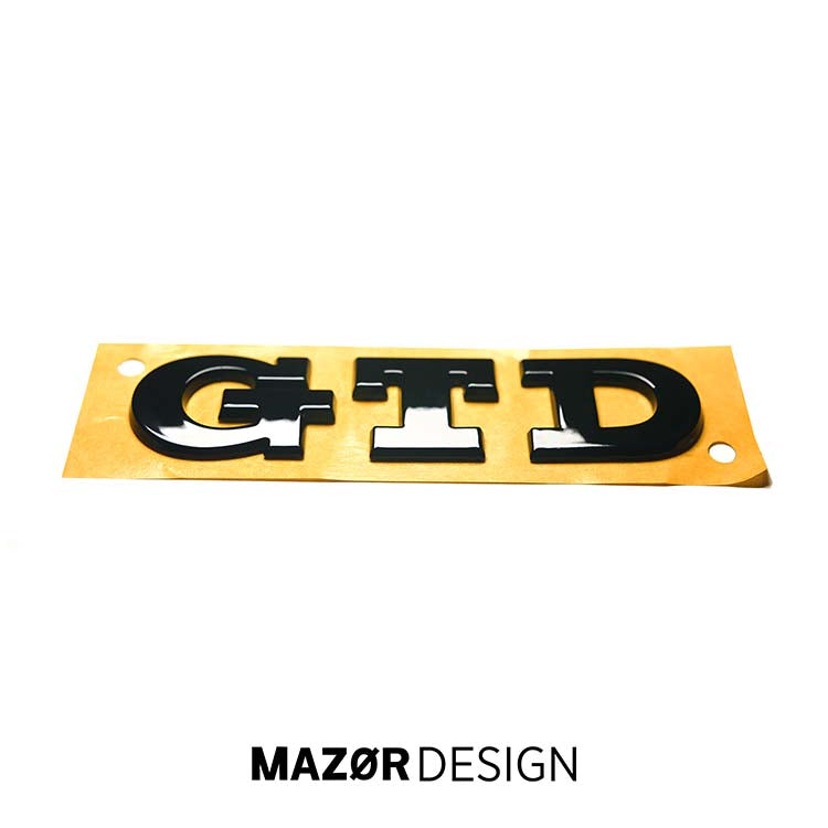 VW Golf 7 - GTD Emblem Hinten Schwarz Glanz