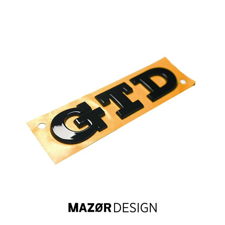 VW Golf 7 - GTD Emblem Hinten Schwarz Glanz