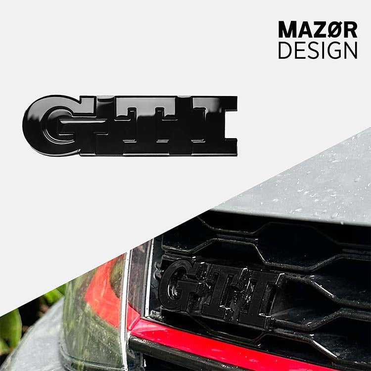 VW Golf 7 - GTI Emblem Vorne Schwarz Glanz