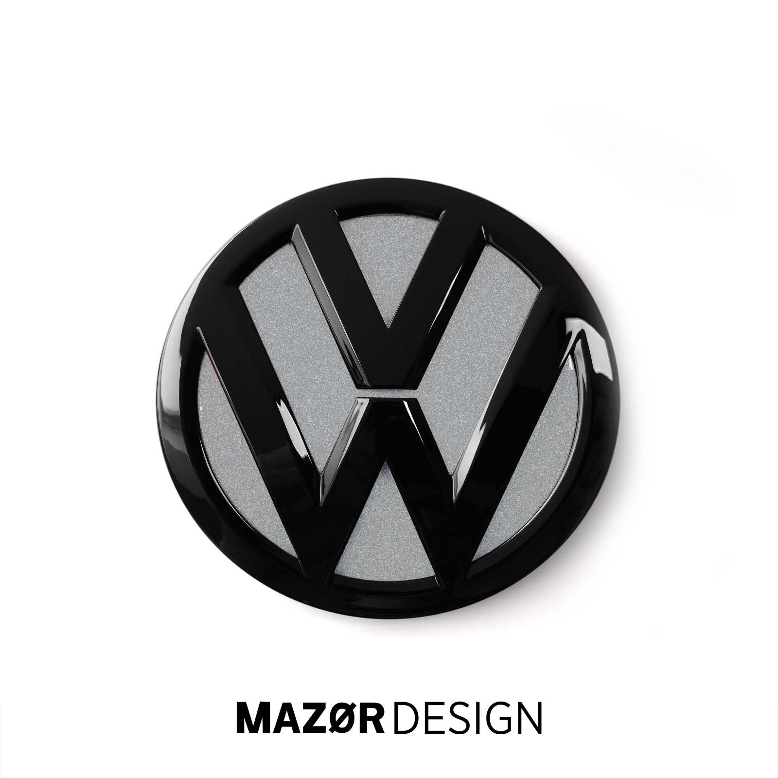 VW Golf 7 - Emblem Hinten Schwarz Glanz Reflex Silber (LA7W)