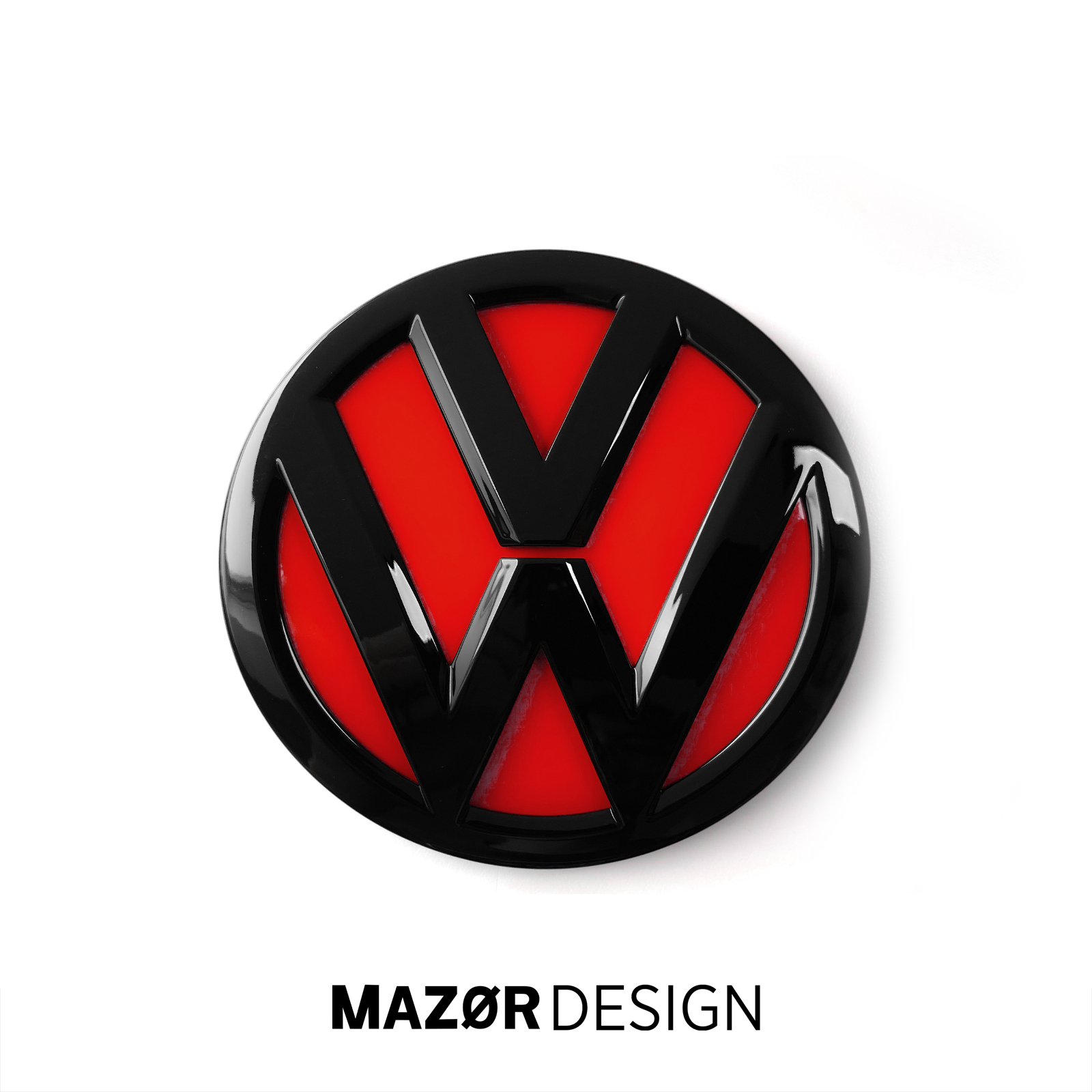 VW Golf 7 - Emblem Hinten Schwarz Glanz Rot