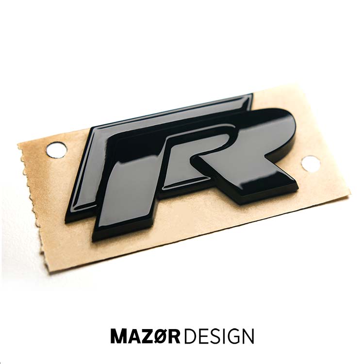 VW Golf 7 - R Emblem Hinten Schwarz Glanz