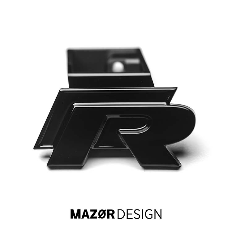 VW Golf 7 - R Emblem Vorne Schwarz Glanz
