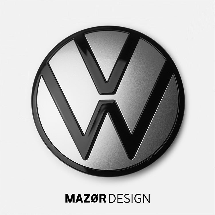 VW Golf 8 - Emblem Hinten Schwarz Glanz Reflexsilber Metallic LA7W