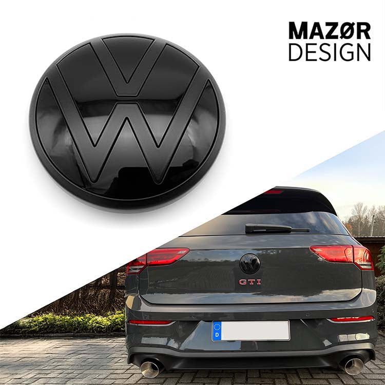 VW Golf 8 - Emblem Hinten Schwarz Glanz Matt