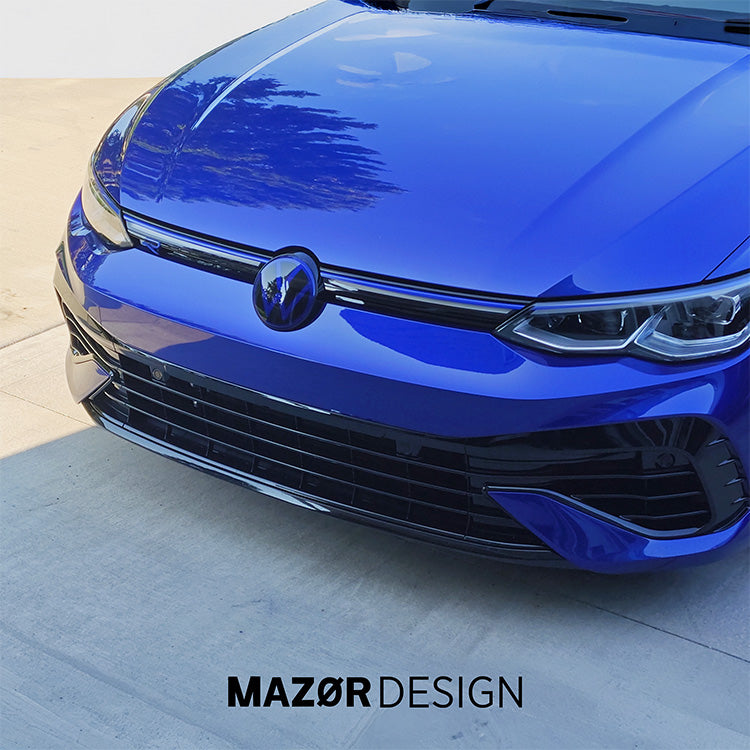 VW Golf 8 - Emblem Vorne Schwarz Glanz & Lapiz Blue LD5K