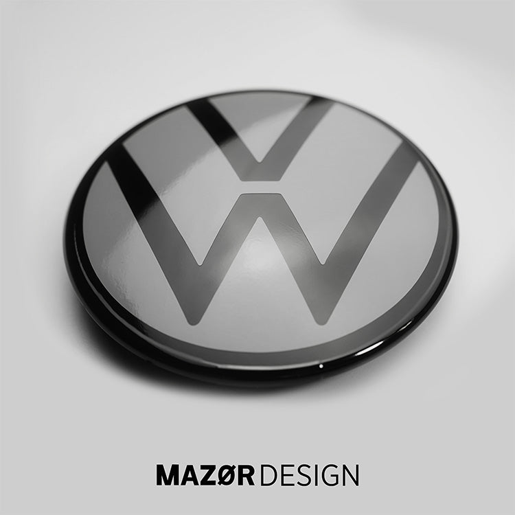 VW Golf 8 - Emblem Vorne Schwarz Glanz & Mondsteingrau LA7C