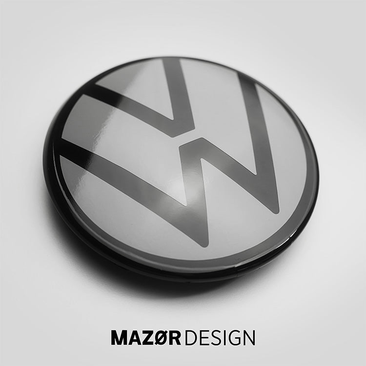 VW Golf 8 - Emblem Vorne Schwarz Glanz & Mondsteingrau LA7C