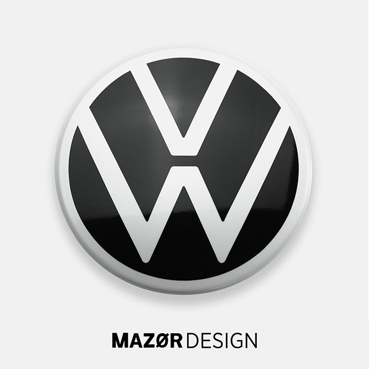 VW Golf 8 - Emblem Vorne Schwarz Glanz & Pure White LC9A