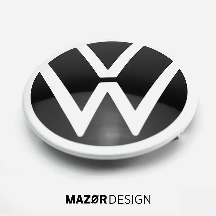 VW Golf 8 - Emblem Vorne Schwarz Glanz & Pure White LC9A