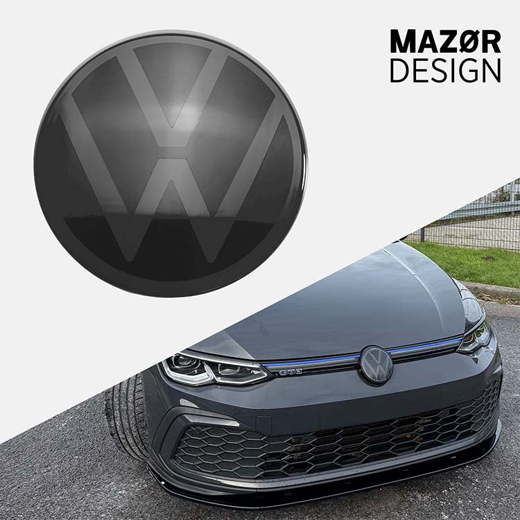 VW Golf 8 - Emblem Vorne Schwarz Glanz & Uranograu LI7F