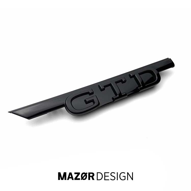 VW Golf 8 - GTD Emblem Vorne Schwarz Glanz