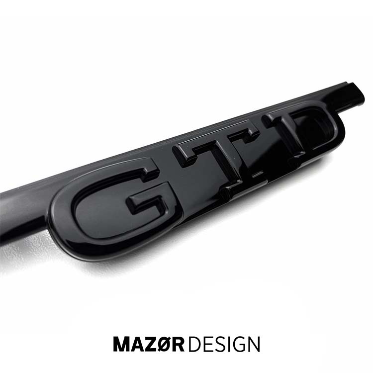 VW Golf 8 - GTD Emblem Vorne Schwarz Glanz