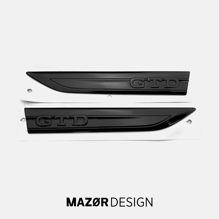 VW Golf 8 - GTD Emblem Seite Kotflügel Plakette Schwarz Glanz