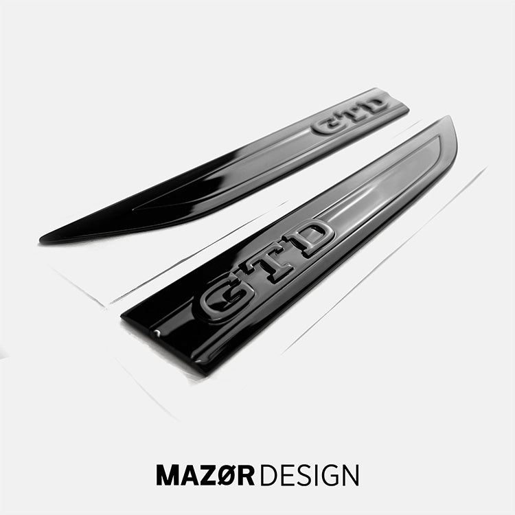 VW Golf 8 - GTD Emblem Seite Kotflügel Plakette Schwarz Glanz