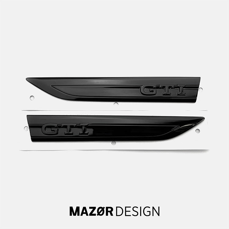 VW Golf 8 - GTI Emblem Seite Kotflügel Plakette Schwarz Glanz