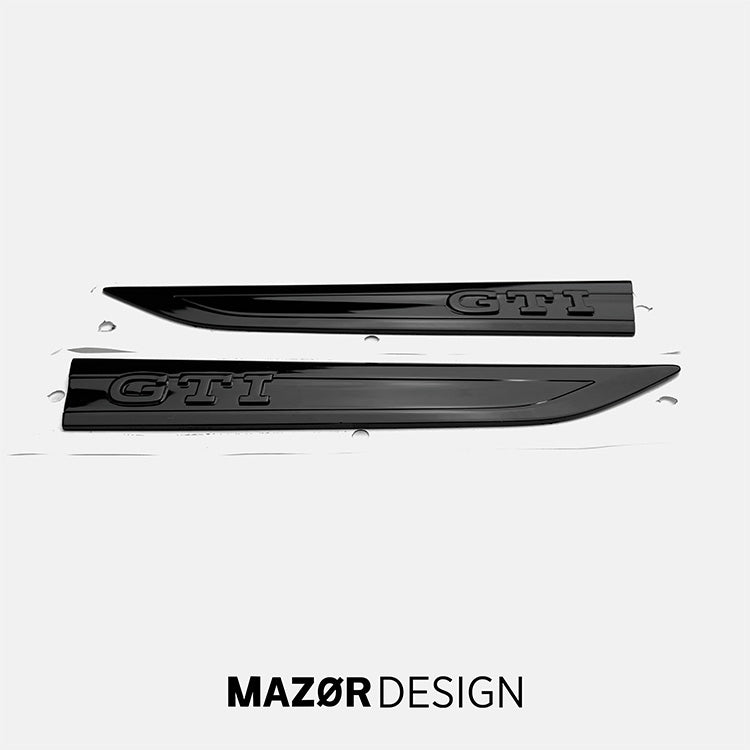 VW Golf 8 - GTI Emblem Seite Kotflügel Plakette Schwarz Glanz