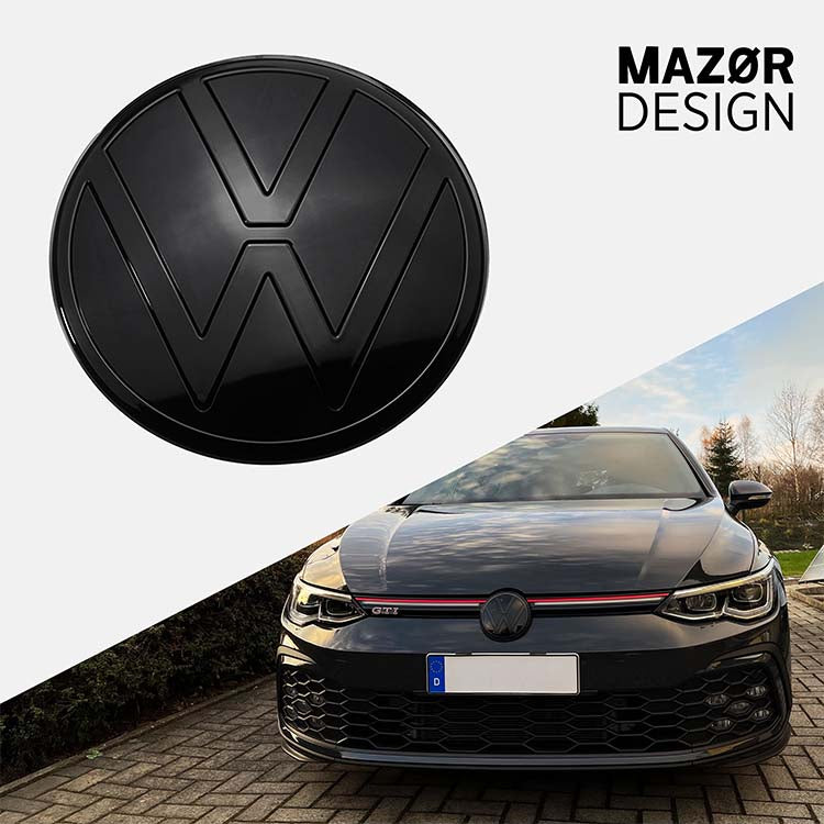 VW Golf 8 - Emblem Vorne Schwarz Glanz (ohne ACC)
