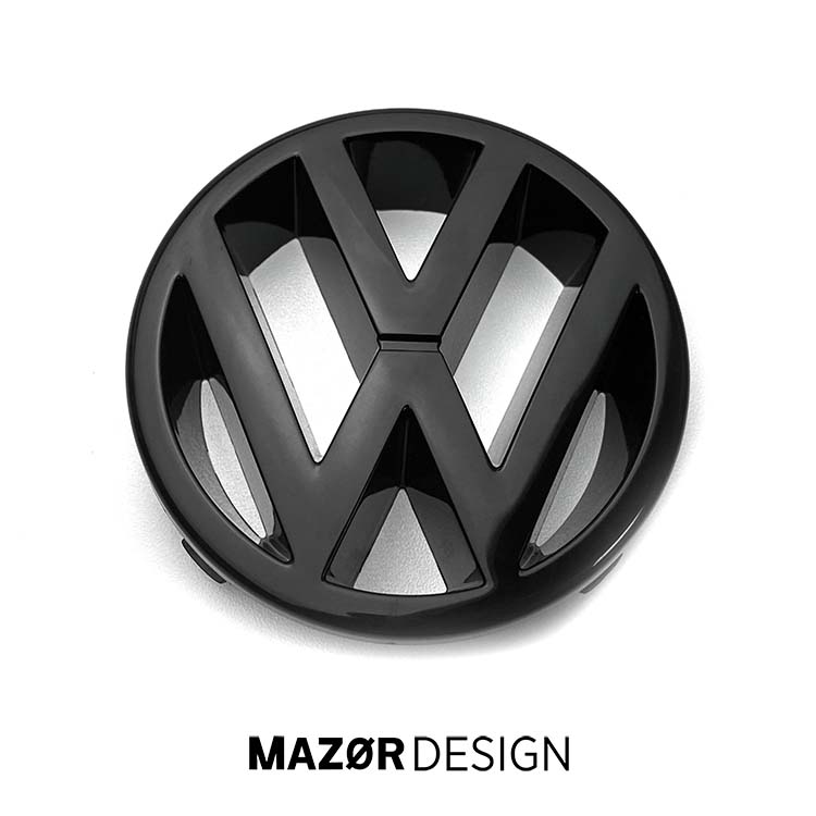 VW Golf 2 3 4 / T4 / Passat B2 - Emblem Vorne Schwarz Glanz
