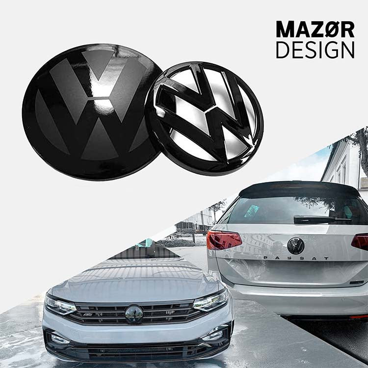 VW Passat B8 - Emblem Vorne & Hinten Schwarz Glanz (bis 06/2019)