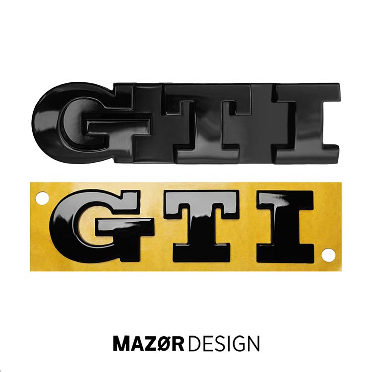 VW Golf 5 6 / Polo 4 / Polo 5 (6R) - GTI Emblem Vorne & Hinten Schwarz