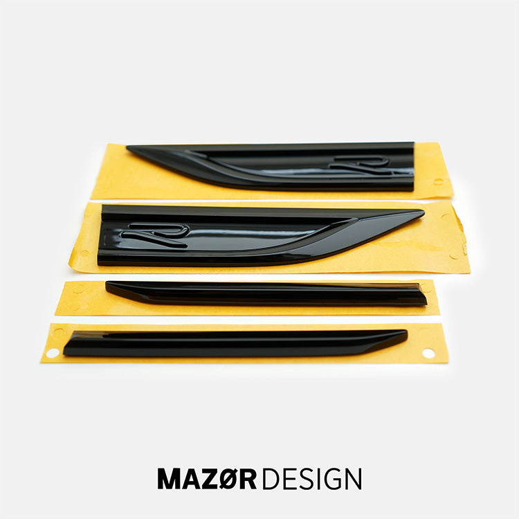 VW T-Roc - R Emblem Seite Kotflügel Plaketten Schwarz Glanz