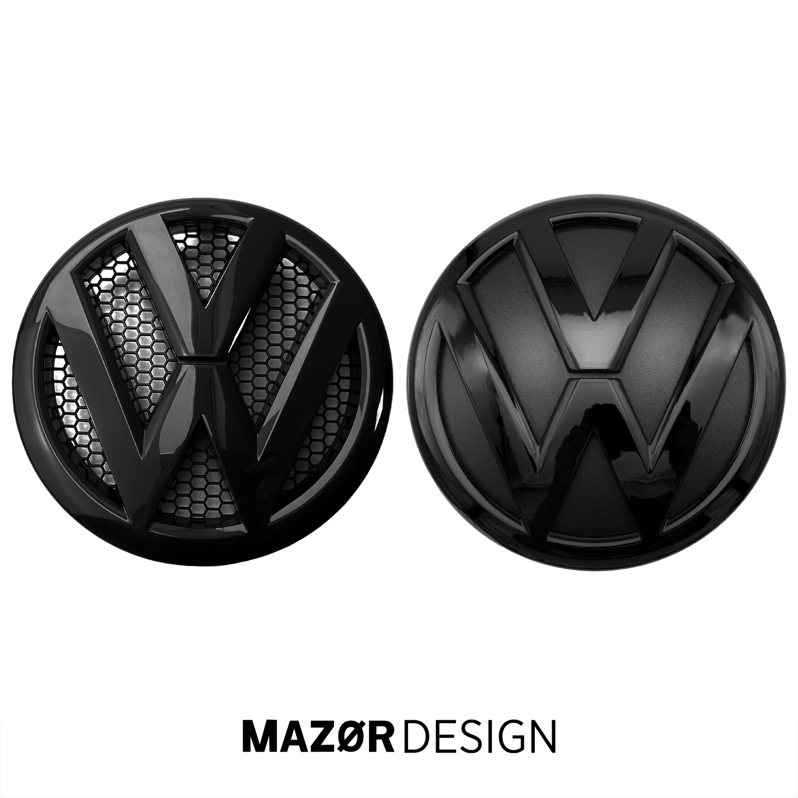 VW T5 Facelift - Emblem Vorne & Hinten Schwarz Glanz