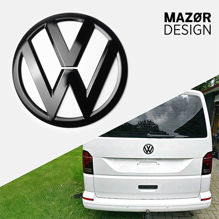 VW T5 T6 T6.1 - Emblem Hinten Schwarz Glanz Candy Weiß LB9A