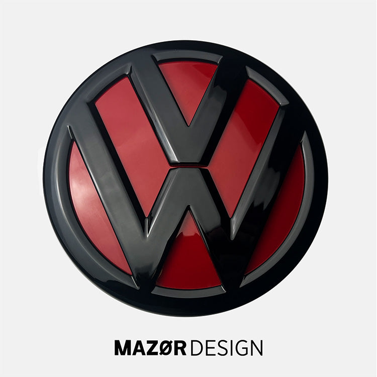 VW T5 T6 T6.1 - Emblem Hinten Schwarz Glanz Kirschrot LH3T
