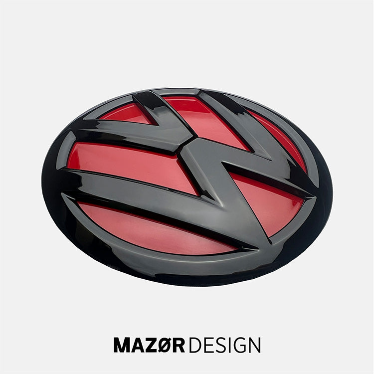 VW T5 T6 T6.1 - Emblem Hinten Schwarz Glanz Kirschrot LH3T