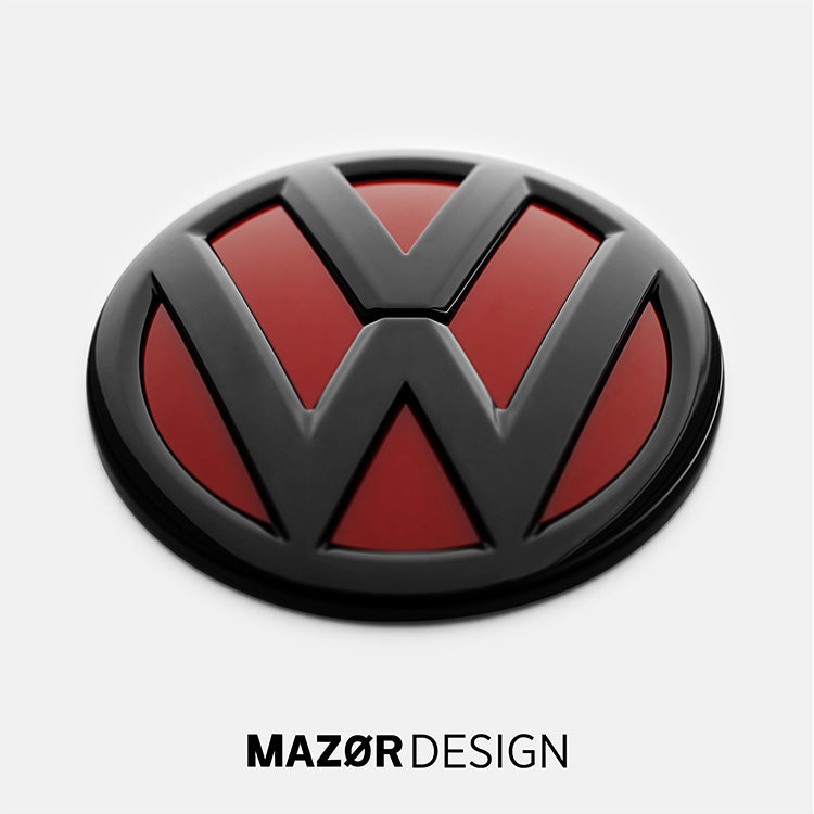VW T5 T6 T6.1 - Emblem Hinten Schwarz Glanz Kirschrot LH3T