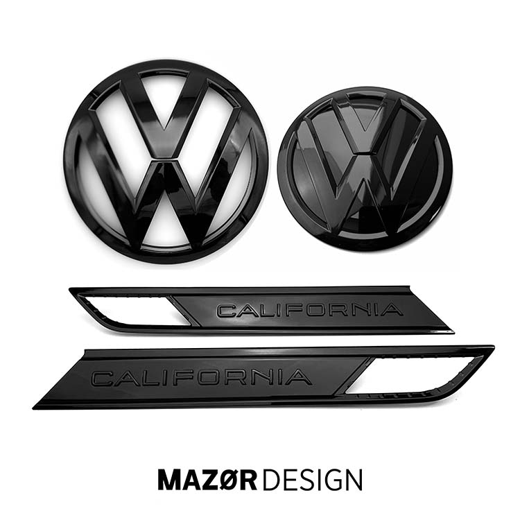 VW T6 T6.1 - California Emblem Set Vorne & Hinten Schwarz