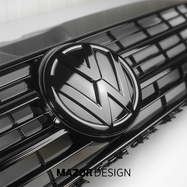 VW T6 - Kühlergrill inkl. VW Emblem Vorne Schwarz Glanz