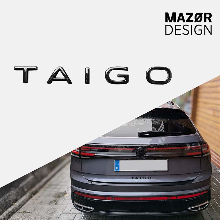 VW Taigo - Schriftzug Hinten Schwarz Glanz