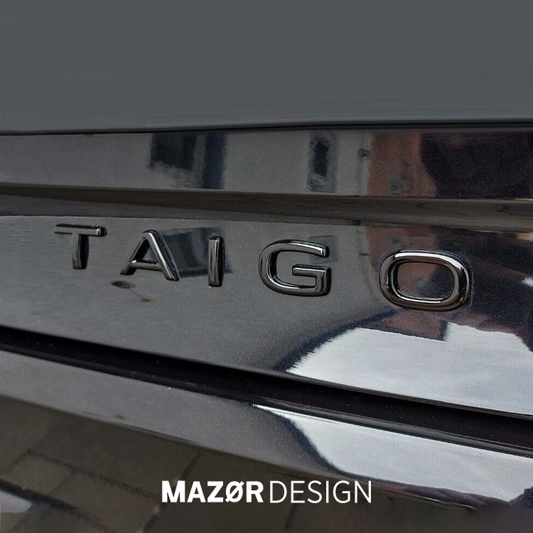 VW Taigo - Schriftzug Hinten Schwarz Glanz