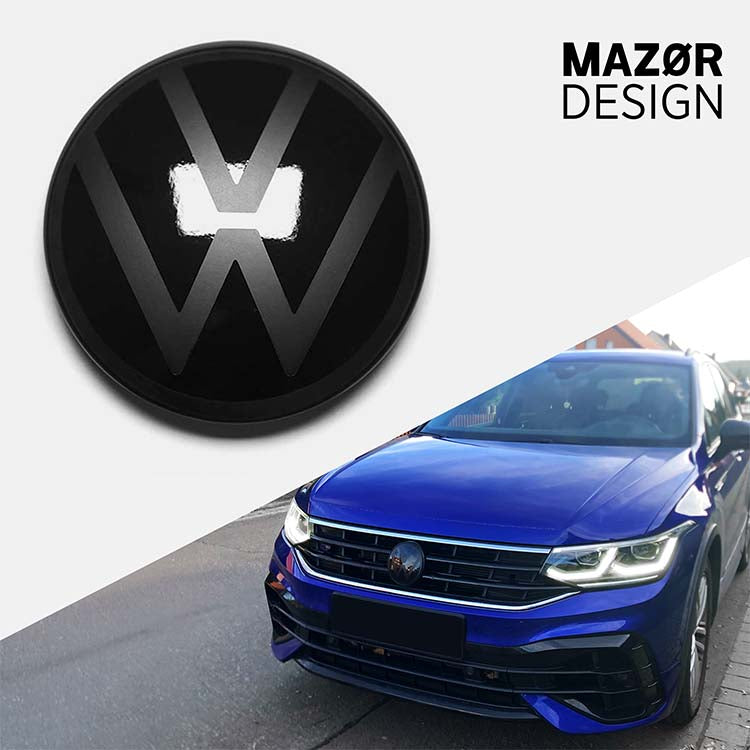 VW Tiguan 2 Facelift - Emblem Vorne Schwarz Glanz