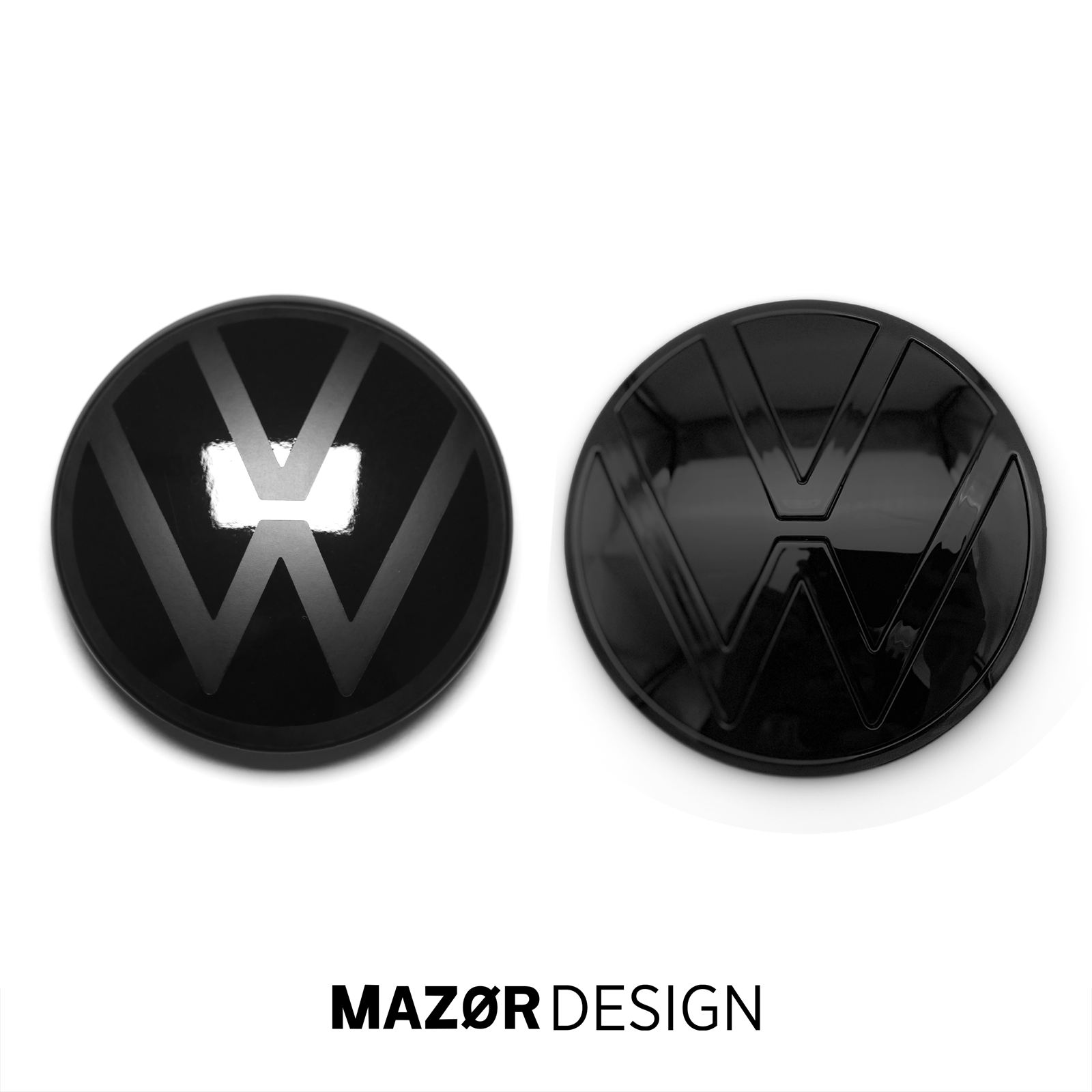 VW Tiguan 2 Facelift - Emblem Vorne & Hinten Schwarz Glanz