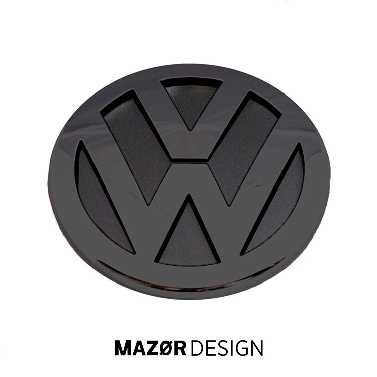 VW Touareg 1 - Emblem Hinten Schwarz Glanz