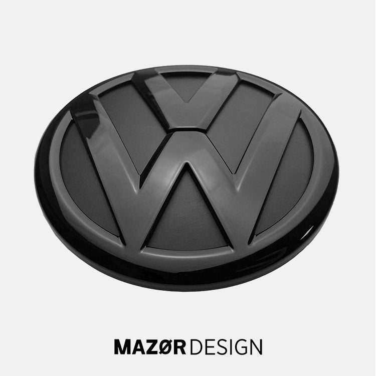 VW Touareg 2 7P Emblem Hinten Logo Heckklappe Schwarz Glänzend