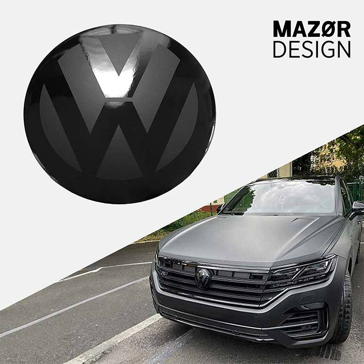 VW Touareg 3 - Emblem Vorne Schwarz Glanz