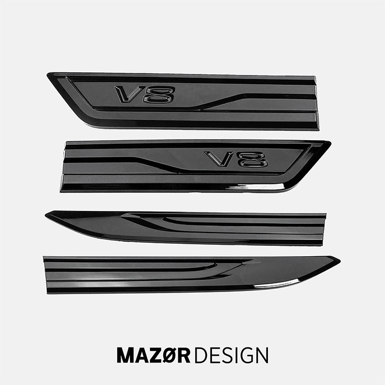 VW Touareg 3 - V8 Emblem Seite Schwarz Glanz