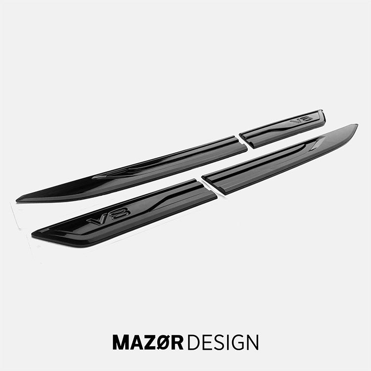 VW Touareg 3 - V8 Emblem Seite Schwarz Glanz