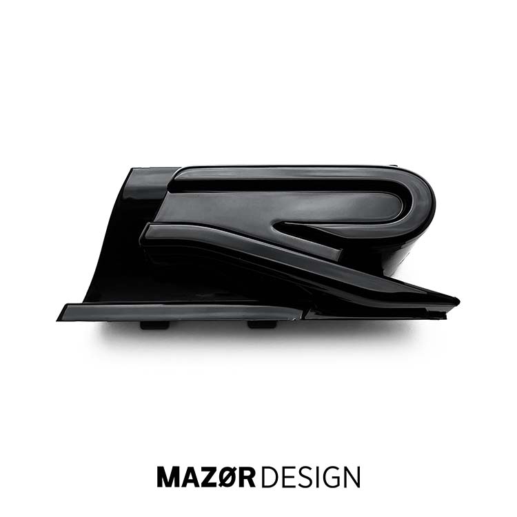 VW Touareg 3 Facelift - R Emblem Vorne Schwarz Glanz